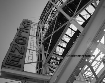 Brooklyn Cyclone Photography Coney Island Beach Rollercoaster Photo Black & White Image New York City Photograph NYC