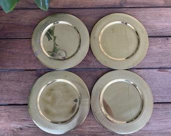 Vintage Brass Charger | Round Design | Metal Dish | Fluted | Serving Tray  | Platter | Serveware | Tableware | Home Decor | RH Macy & Co