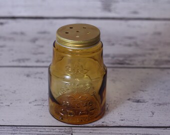 Vintage Orange Glass Shaker Jar | Grandma&#39;s Special Spice by Crownford China Co. Inc | Made In Italy | Glassware