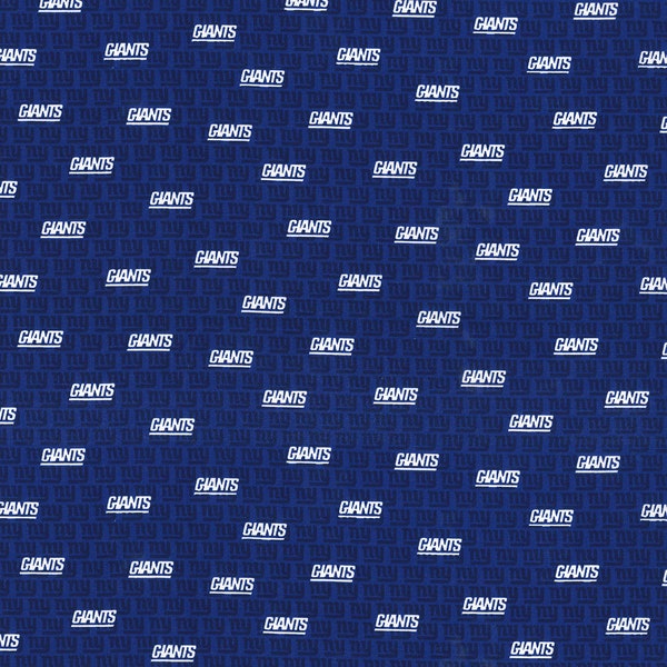 NY Giants Fabric By The Cut | Sports Print | 100% Quilting Cotton | NFL Football | Blue | White | 1/2 Yard | 1 Yard | Mini