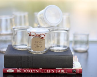 French Style Clear Glass Jars | Upcycled Dessert Cup | Succulent Planter | Candle | Crafting | Organization |  DIY Gift | Yogurt Container