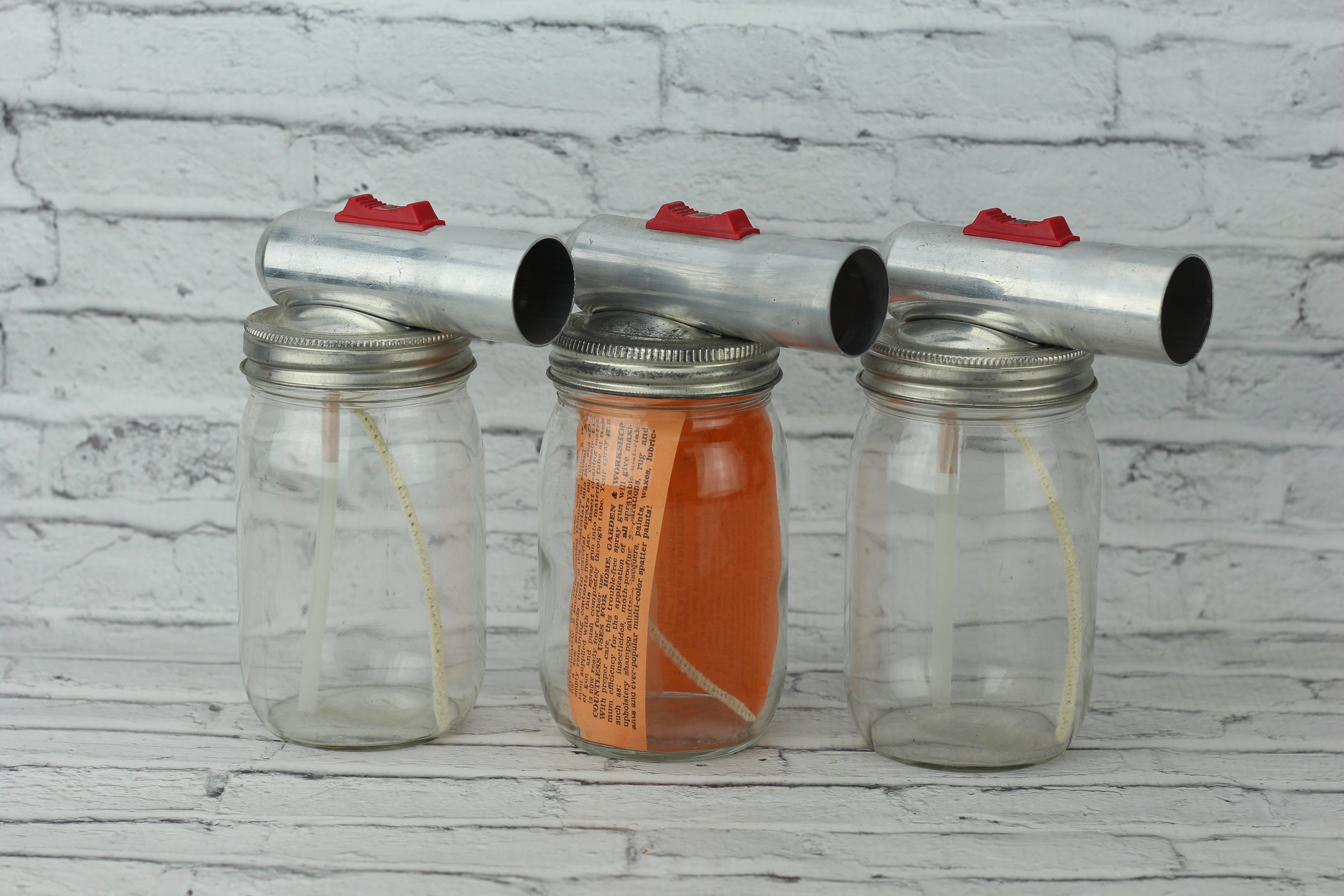 Vintage Mason Jar Sprayer Set of 3 Spray Gun clear Glass Etsy