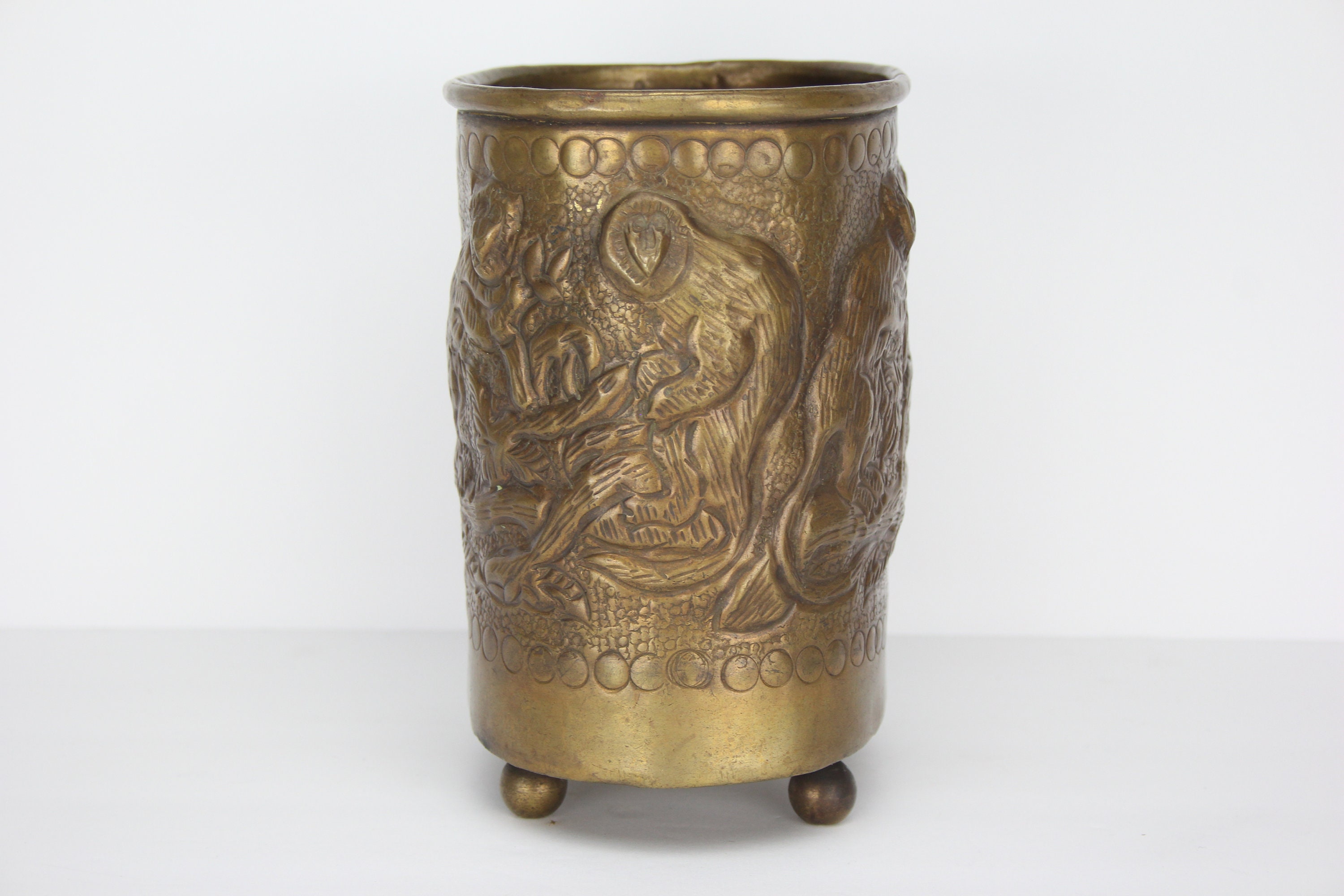 Vintage Brass Planter Castilian Imports Monkeys Jungle Apes Vintage Brass Planter Castilian Imports Monkeys Jungle Apes