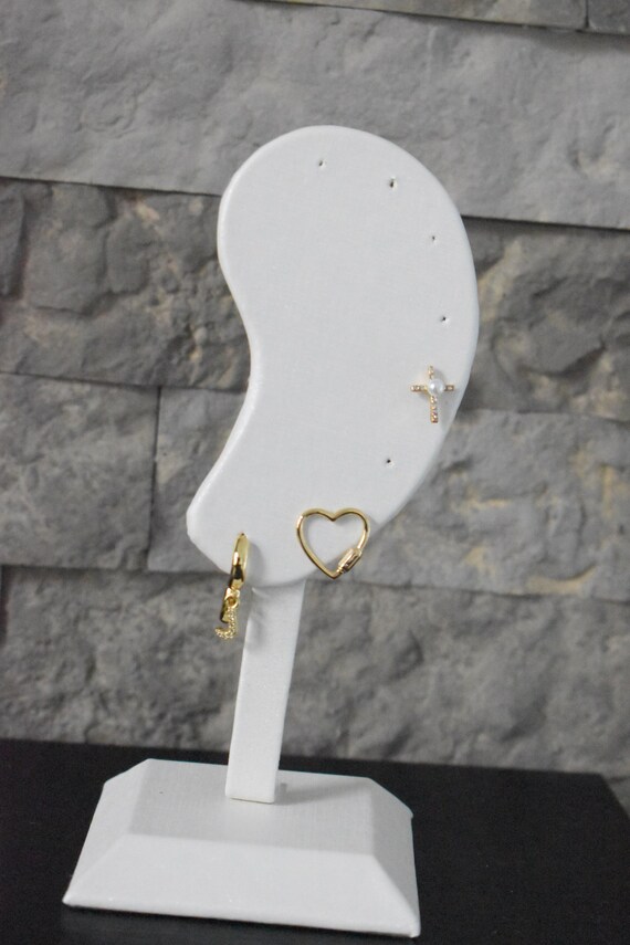 Fashion Ear Shaped Earring Display Stand Microfiber Earring Etsy
