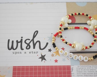 Nu går vi till Disney/Musse/Mimmi/Disney/Musse Tre Armband Guldstapel/Egent Armband/Personligt Armband