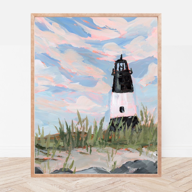 GEORGIA PRINT Tybee Island Lighthouse Art Print, Lighthouse Painting, Coastal Wall Art, Georgia Gift, Georgia Print, Savannah Georgia image 3