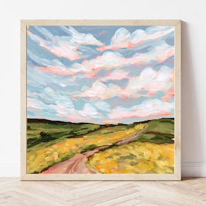OHIO PRINT - Ohio Rural Landscape Painting, Unframed Print, Farmhouse Decor, Farm House Wall Art, Ohio Gift, Farm Field Art, Ohio Decor