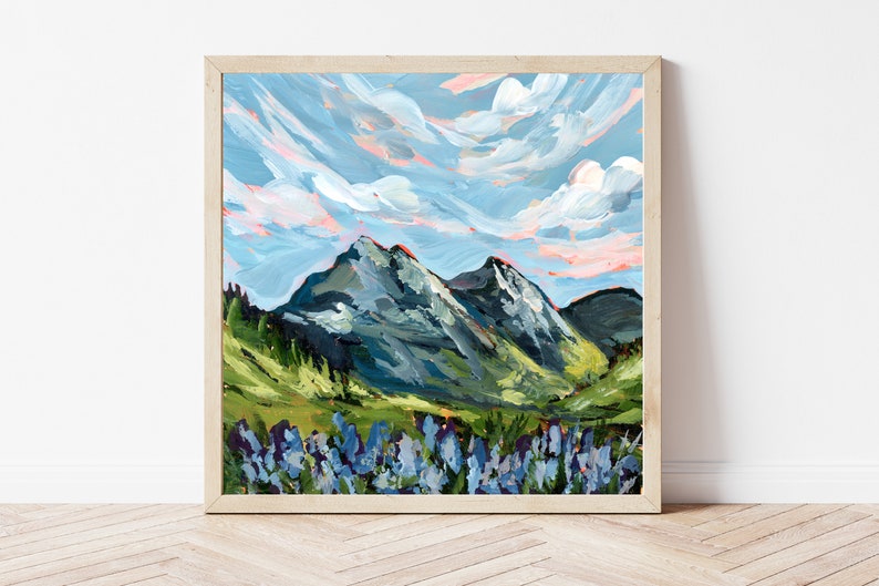 MONTANA PRINT Glacier National Park Art, National Park Print, Montana Mountains Painting, Mountain Landscape, Montana Gift, Montana State Bild 1