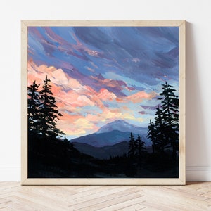 Colorado Mountain Sunrise Fine Art Print, Breckenridge Colorado Wall Art, Colorado Gift, Keystone Colorado, Mountain Landscape Painting
