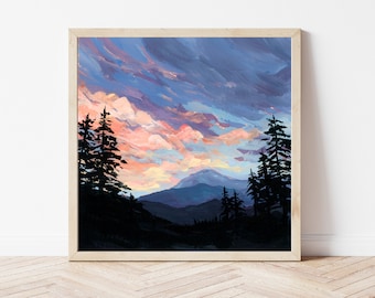 Colorado Mountain Sunrise Fine Art Print, Breckenridge Colorado Wall Art, Colorado Gift, Keystone Colorado, Mountain Landscape Painting