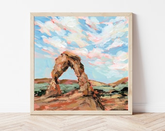 UTAH PRINT - Arches National Park , Delicate Arch Art Print, National Park Prints, Utah Print, Utah Gifts, Hiker Gifts, Outdoorsy Wall Art