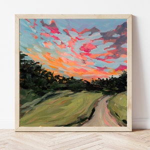 KENTUCKY PRINT - Lexington Kentucky Landscape Fine Art Print, Kentucky Wall Art, Kentucky Gift, Landscape Painting Art Print, Sunset Art