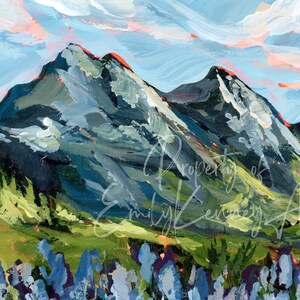 MONTANA PRINT Glacier National Park Art, National Park Print, Montana Mountains Painting, Mountain Landscape, Montana Gift, Montana State Bild 4