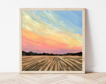 West Texas Sunset Fine Art Print, Amarillo Landscape Painting