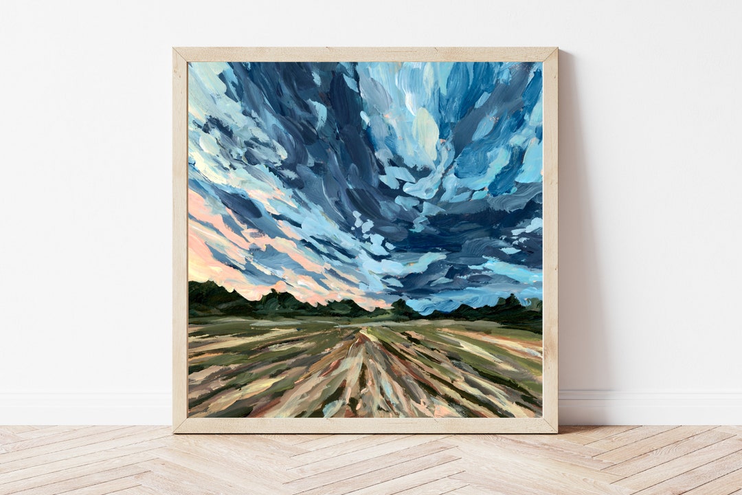 Stormy Sky Giclée Fine Art Print, Thunderstorm Painting, Summer Storm
