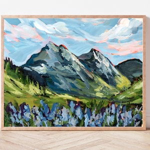 MONTANA PRINT Glacier National Park Art, National Park Print, Montana Mountains Painting, Mountain Landscape, Montana Gift, Montana State Bild 3