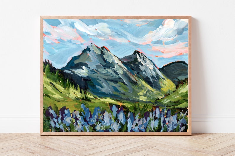 MONTANA PRINT Glacier National Park Art, National Park Print, Montana Mountains Painting, Mountain Landscape, Montana Gift, Montana State Bild 3