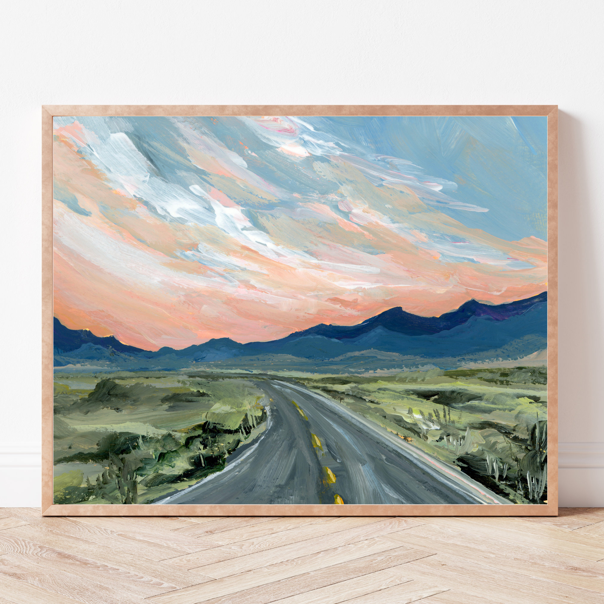 ROUTE 66 ART PRINT: New Mexico Travel Artwork, Sandia Mountains