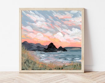 Cannon Beach Oregon Fine Art Print : Haystack Rock, Pacific Northwest Painting