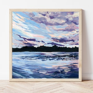 Oscoda Lake Sunrise Giclée Fine Art Print, Northern Michigan Landscape Painting, Lake House Wall Art, Great Lakes Print, Michigan Gift