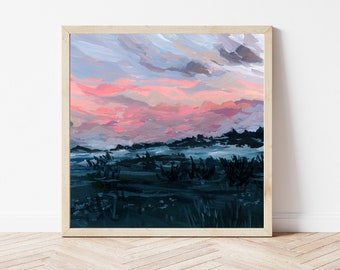 Morning Fog Fine Art Print, Rural Landscape Painting