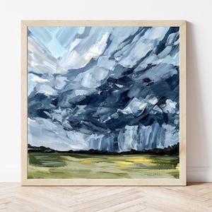 Thunderstorm Giclée Fine Art Print, Storm Cloud Painting, West Texas Rural Landscape, Storm Clouds Painting, Western Wall Art, Storm Art