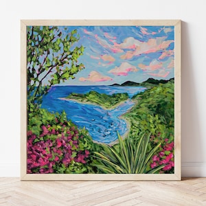 St. John USVI Art Print: Caribbean Landscape Painting, St Thomas Virgin Islands Artwork