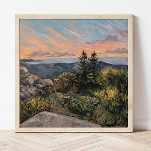 Cadillac Mountain Print - Maine Landscape Painting, Maine Gift, Acadia National Park Art, Mount Desert Island Print, Appalachian Mountains