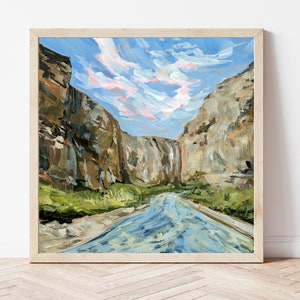 Santa Elena Canyon Fine Art Print, Big Bend National Park Art, West Texas Landscape Painting, Texas Gift, Rio Grande Painting, Hiking Print