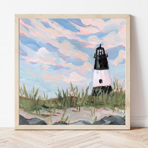 GEORGIA PRINT Tybee Island Lighthouse Art Print, Lighthouse Painting, Coastal Wall Art, Georgia Gift, Georgia Print, Savannah Georgia image 1