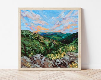 Shenandoah National Park Print, Appalachian Mountains Landscape Painting, Blue Ridge Mountains, Virginia Gift, National Park Artwork