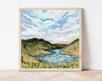 MISSOURI PRINT - Missouri River Painting, Missouri Gift, Midwest Gift, Midwest Wall Art, Choose Your State, USA Travel Art, Outdoorsy Gift