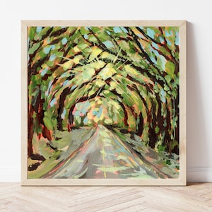 ALABAMA PRINT - Elberta Tree Tunnel, Magnolia Springs Alabama Art Print, Alabama Wall Art, Alabama Gift, Landscape Painting on Paper