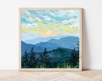Smoky Mountains Fine Art Print, Gatlinburg Tennessee Painting, National Park Artwork