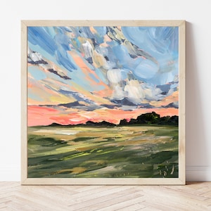 Midwest Rural Sunset Fine Art Print, Rural Landscape Painting, Sunset Painting, Midwest Art Print, Indiana Sunset Artwork, Midwest Gift