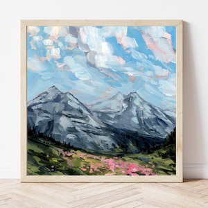 Glacier Montana Fine Art Print, Going to the Sun Road, Montana Landscape Painting, Montana Gift, National Park Print, Mountain Landscape Art