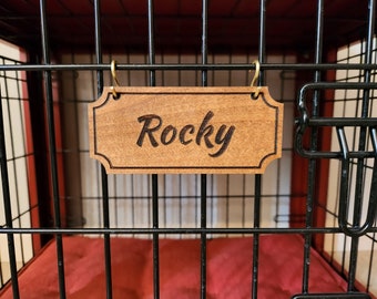 Dog Kennel Name Plate - Dog Crate Name Plate - Custom Dog Name Tag