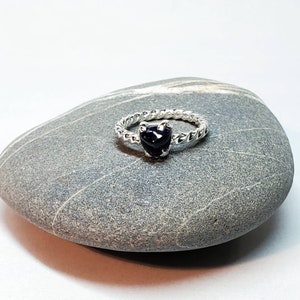 Sterling and Iolite Trillion Ring