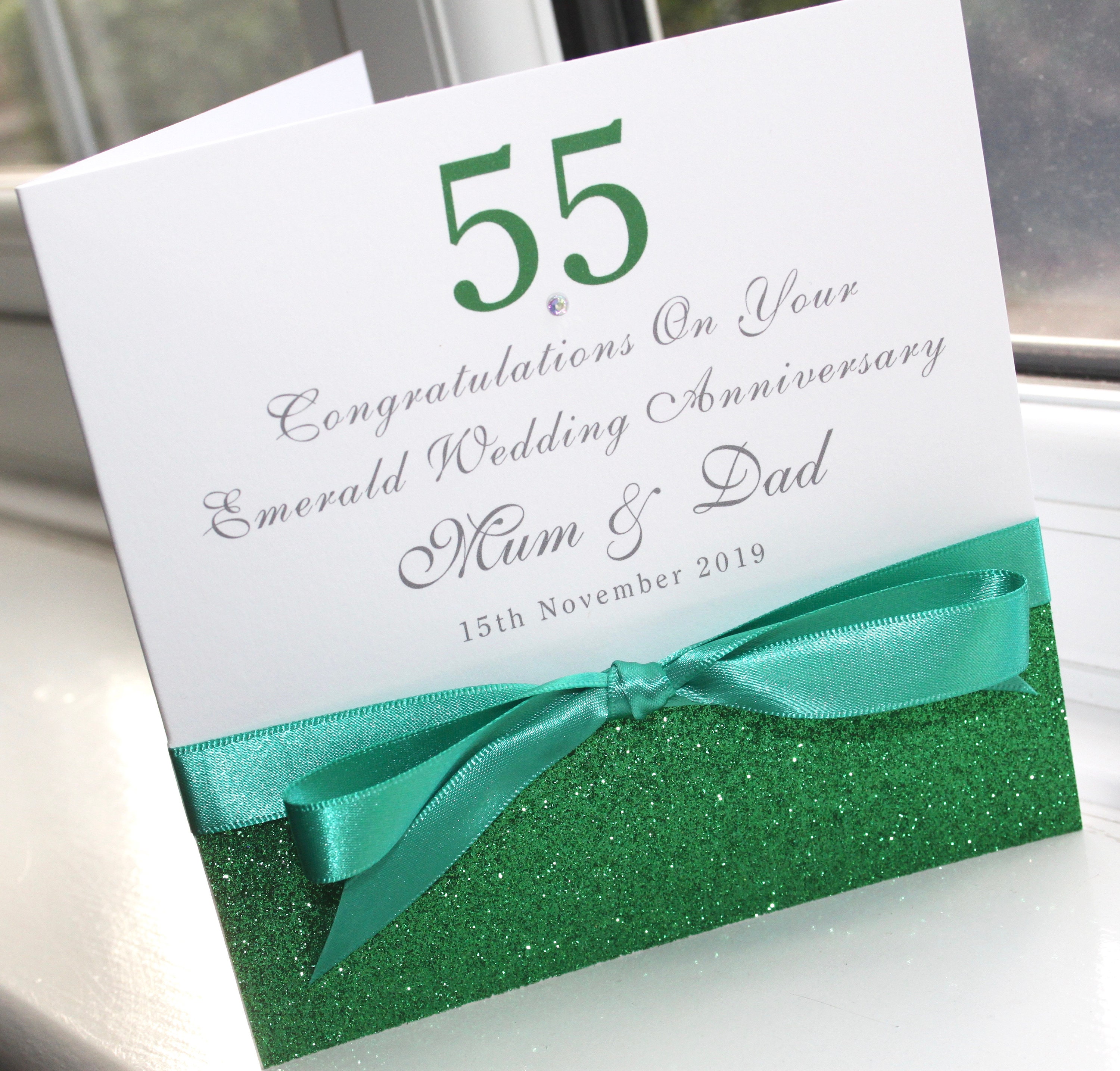 Personalised Handmade Diamond 60th Anniversary Card by