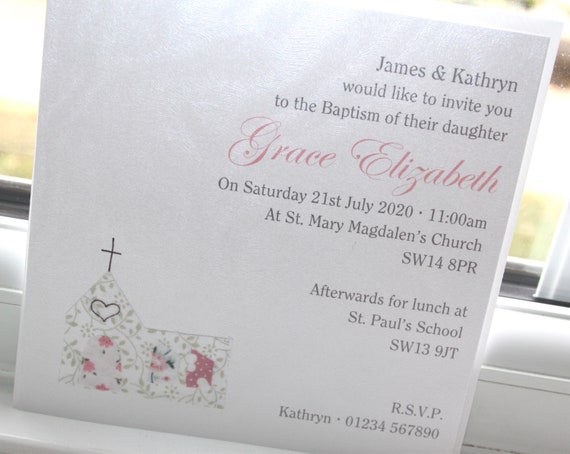 10 Personalised Girl Communion Photo Invitations
