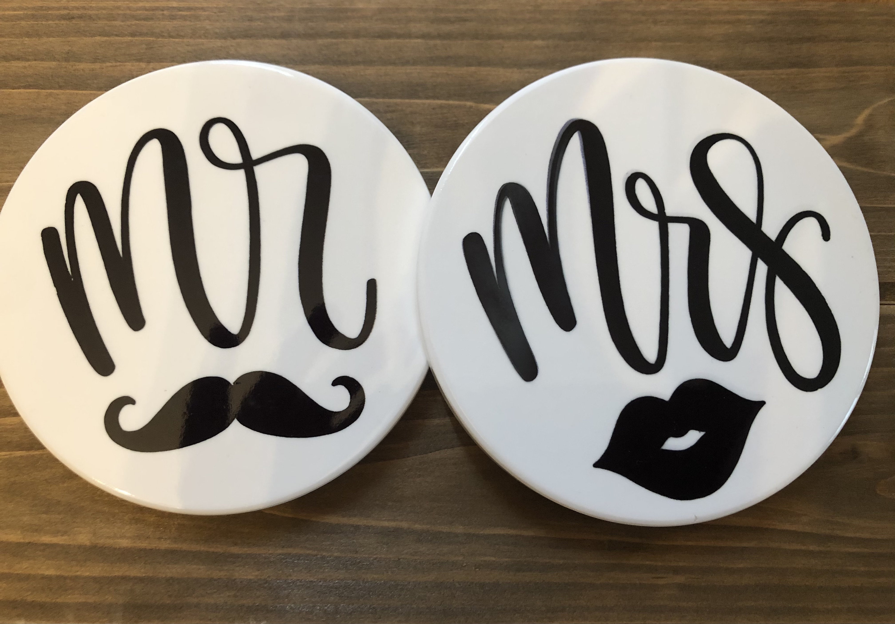 Mr and Mrs Ceramic Coasters Mrs Gift Mr Gift Gift for Etsy