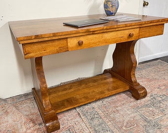 Maple Wood Library Table Desk Vintage Entry Table