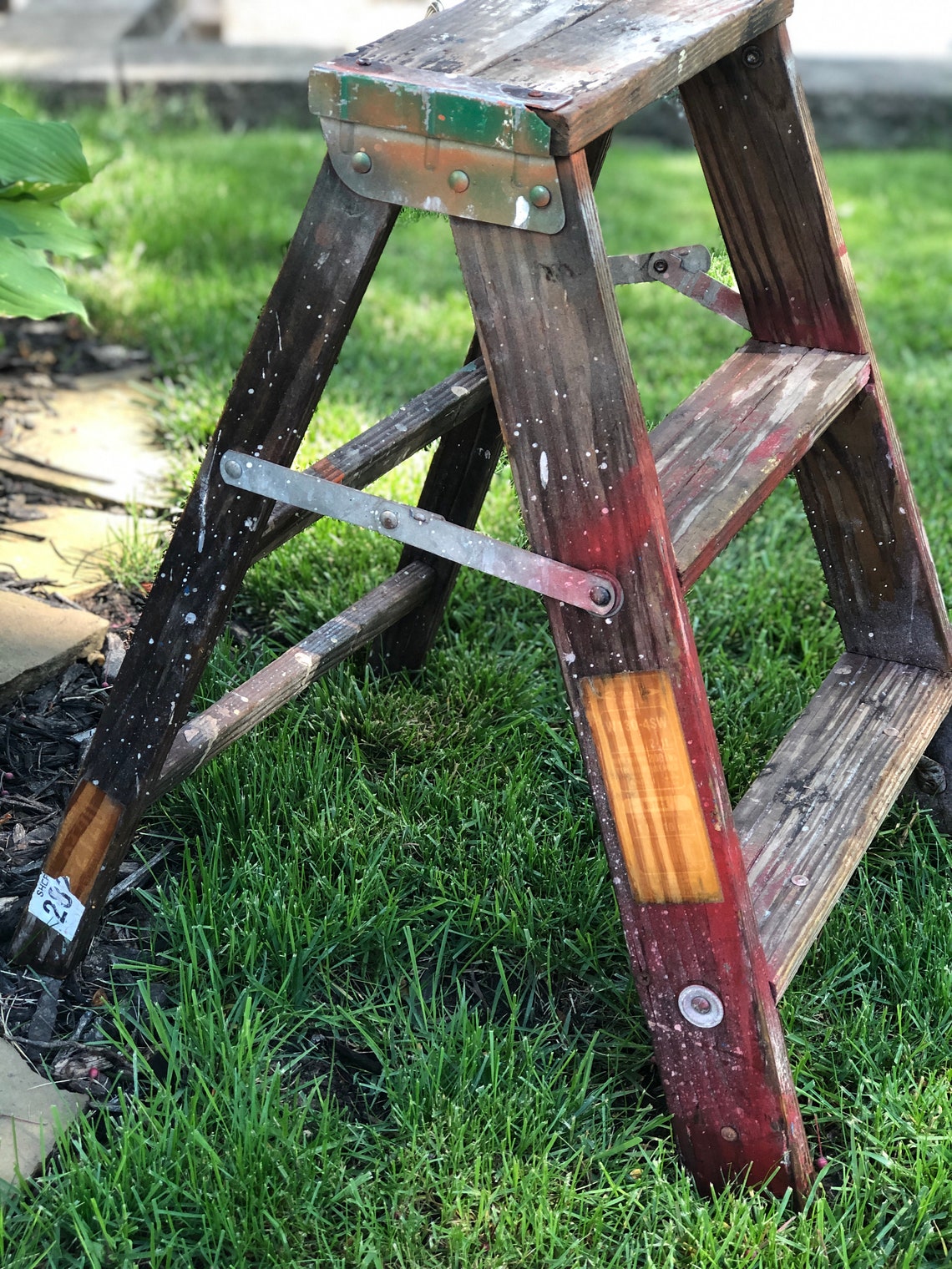 Small Wood Step Ladder Plant Stand Etsy