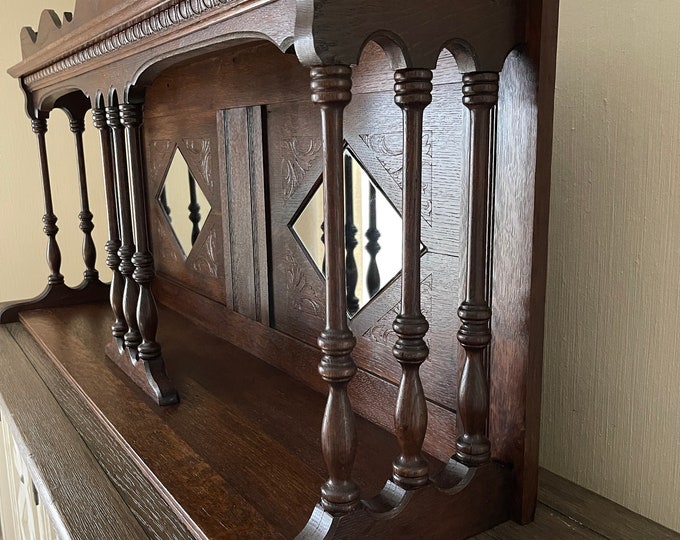 Antique Wood Mantle Mirror Shelf Mantle Topper Bar Topper Etsy