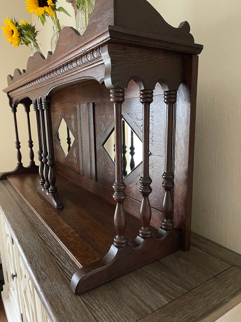 Antique Wood Mantle Mirror Shelf Mantle Topper Bar Topper Etsy