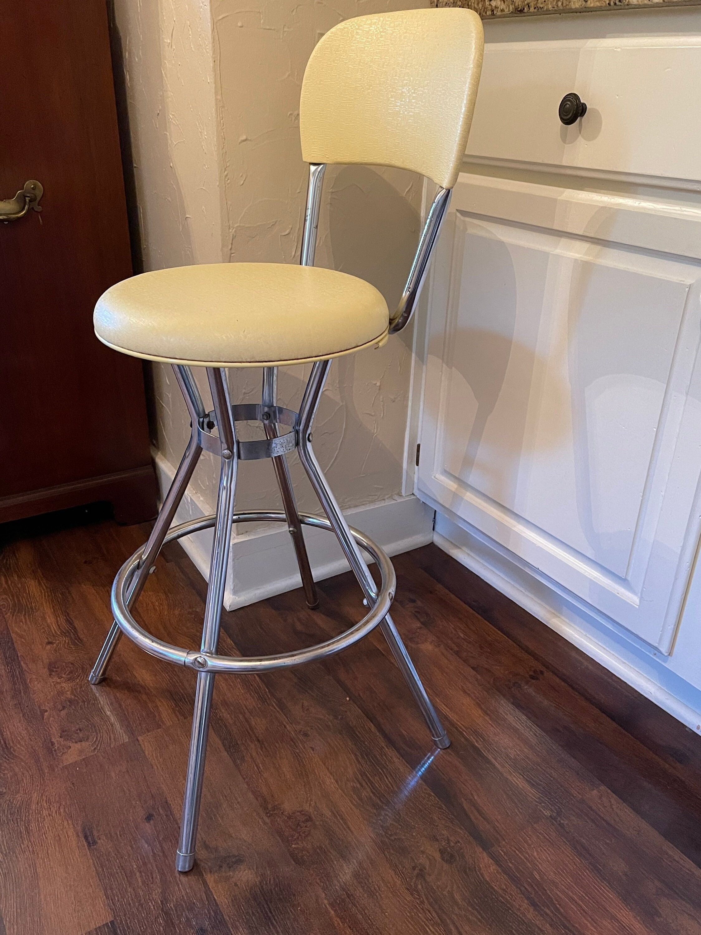 Retro Costco Swivel Metal and Vinyl Stool Etsy
