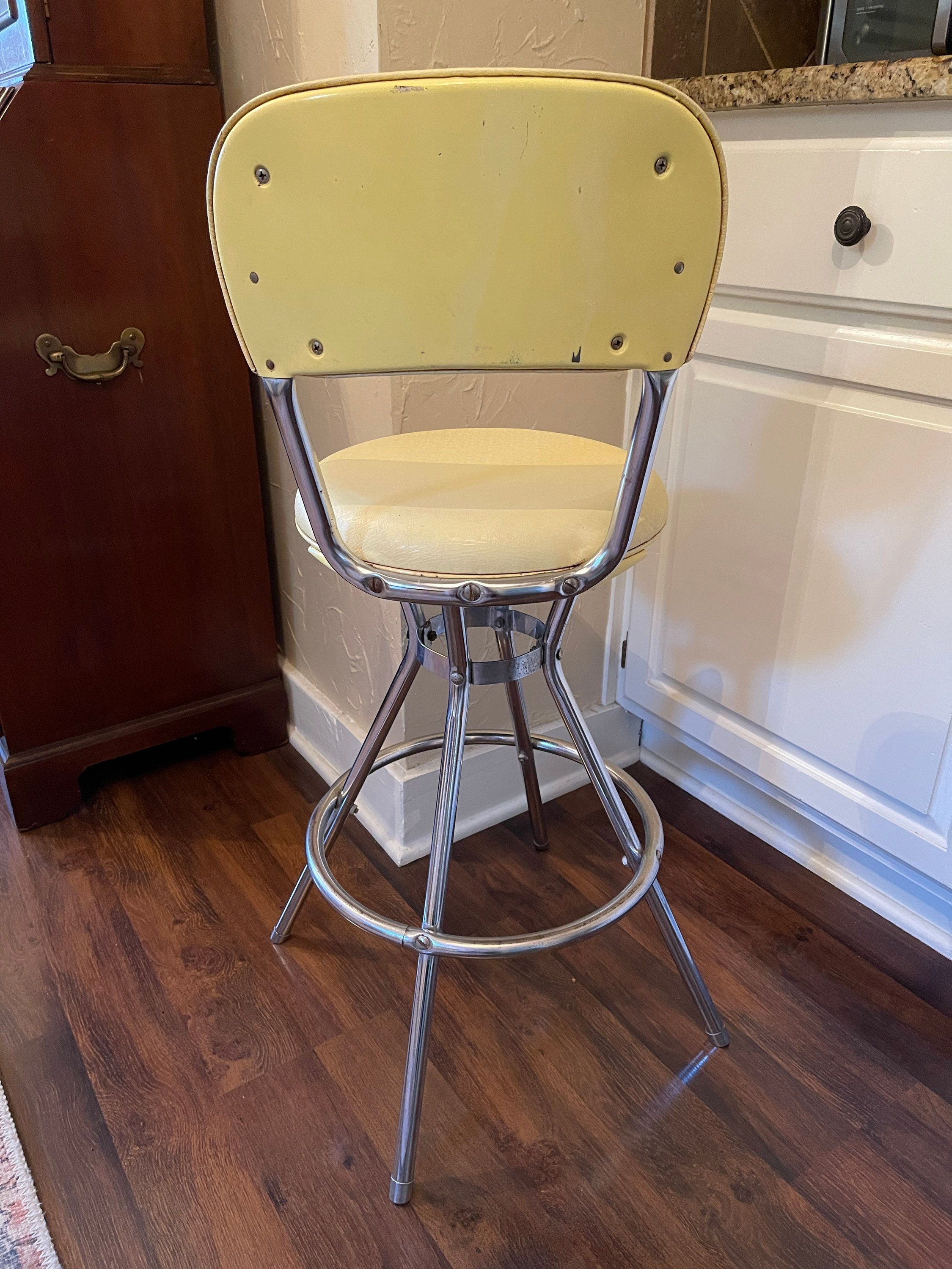 Retro Costco Swivel Metal and Vinyl Stool Etsy