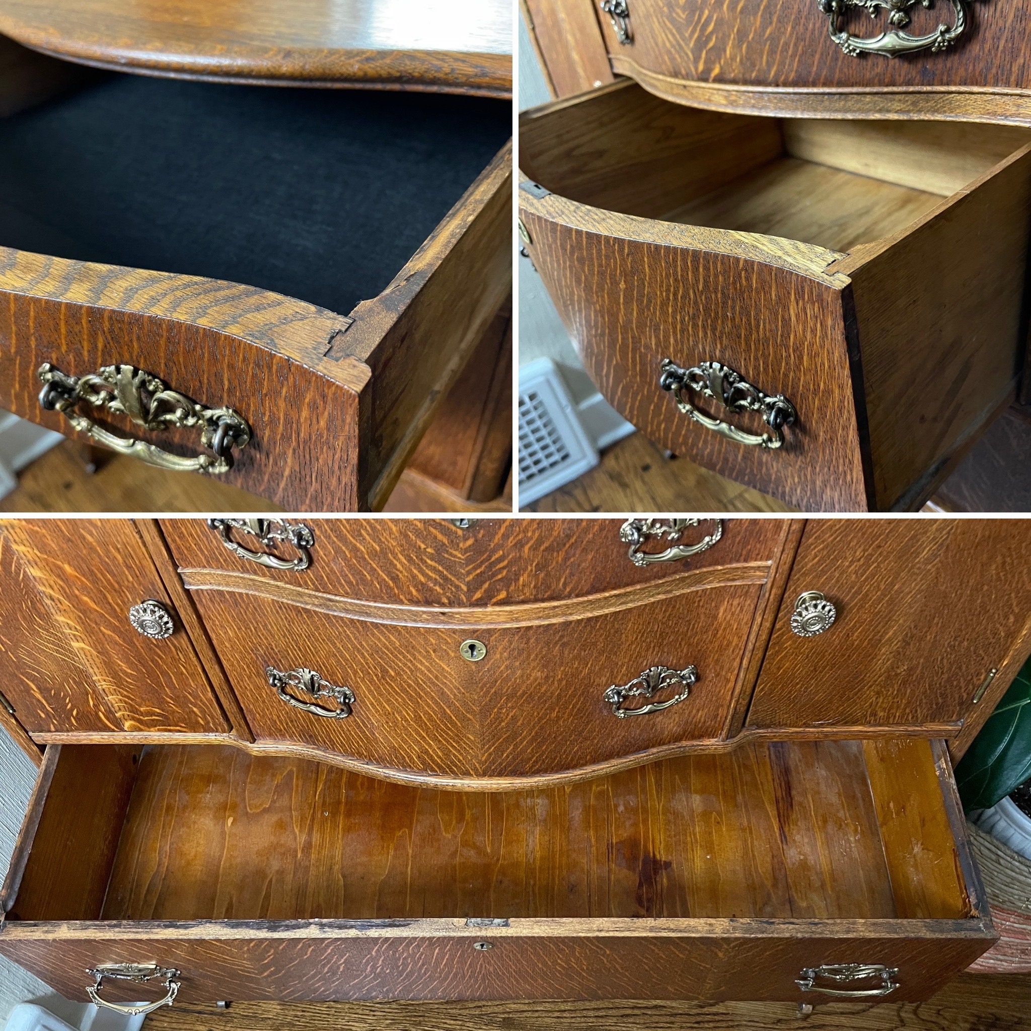 Antiguo a finales de 1800 Cuarto aserrado aparador original | Etsy