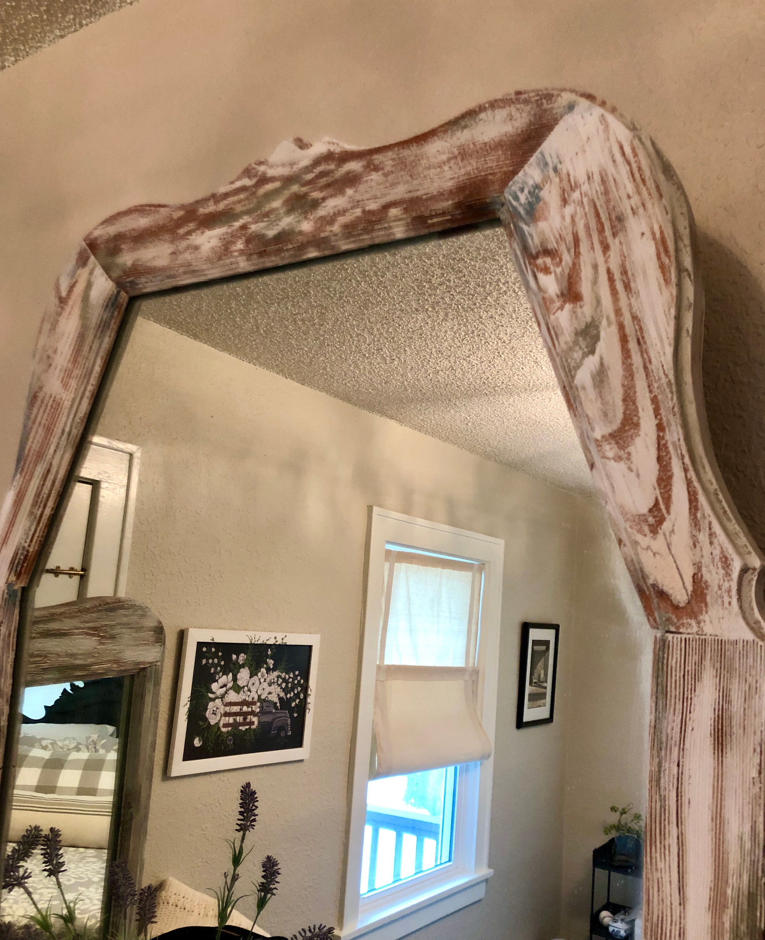 Large Hand Made Wood 3 Part Mirror Table Top Mirror Etsy