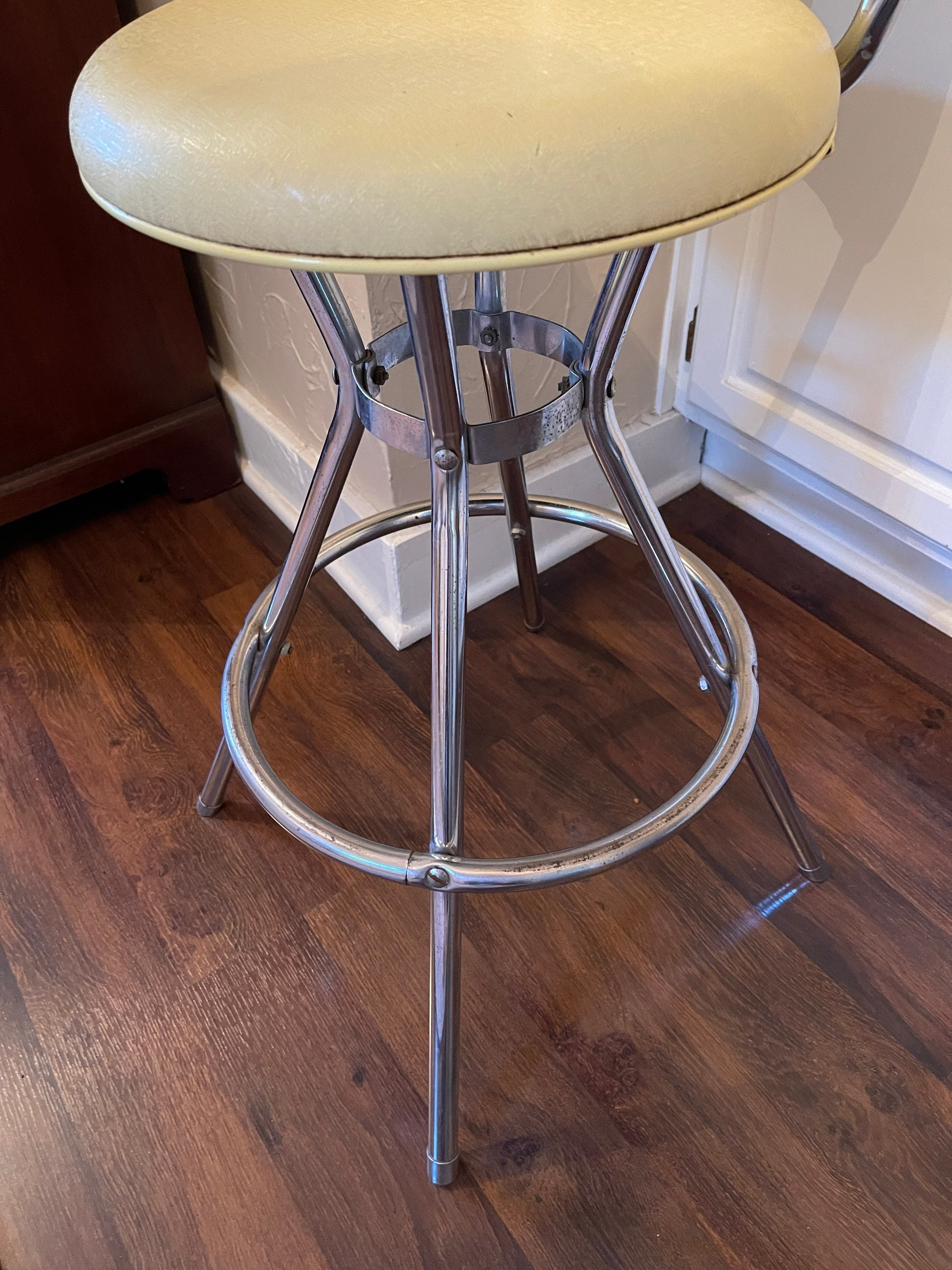 Retro Costco Swivel Metal and Vinyl Stool Etsy